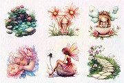Watercolor Magical Garden Pink Fairi, an Illustration by CreationArt (Thumbnail 3 of 9)