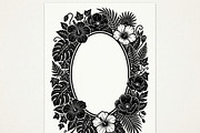 50 Elegant Floral Oval Mirror Frame, a Decorative Illustration by Amazin_art (Thumbnail 7 of 29)