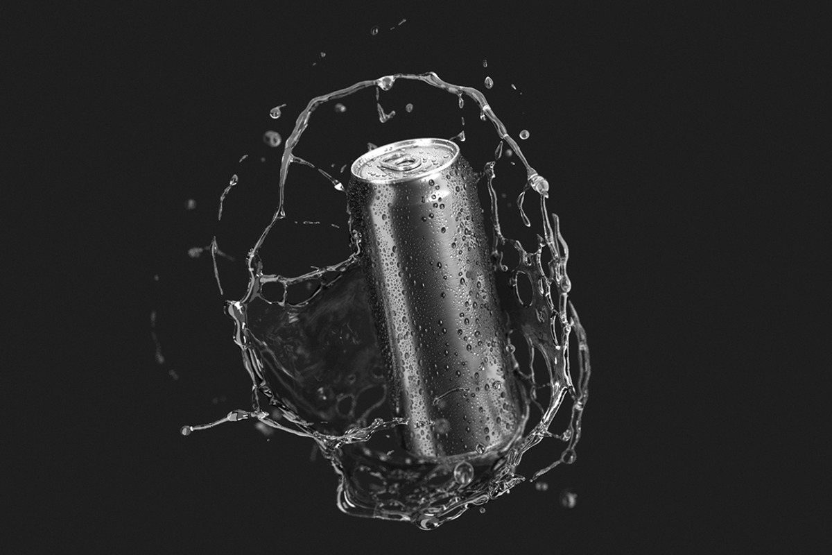 Black 550ml Can With Splash 3D Model, an Object 3D Model by rebrandy (Photo 2 of 7)