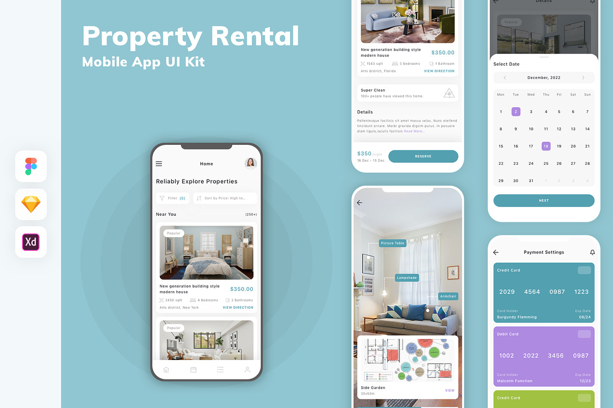 Property Rental Mobile App UI Kit, an UI Kit Template by uicube