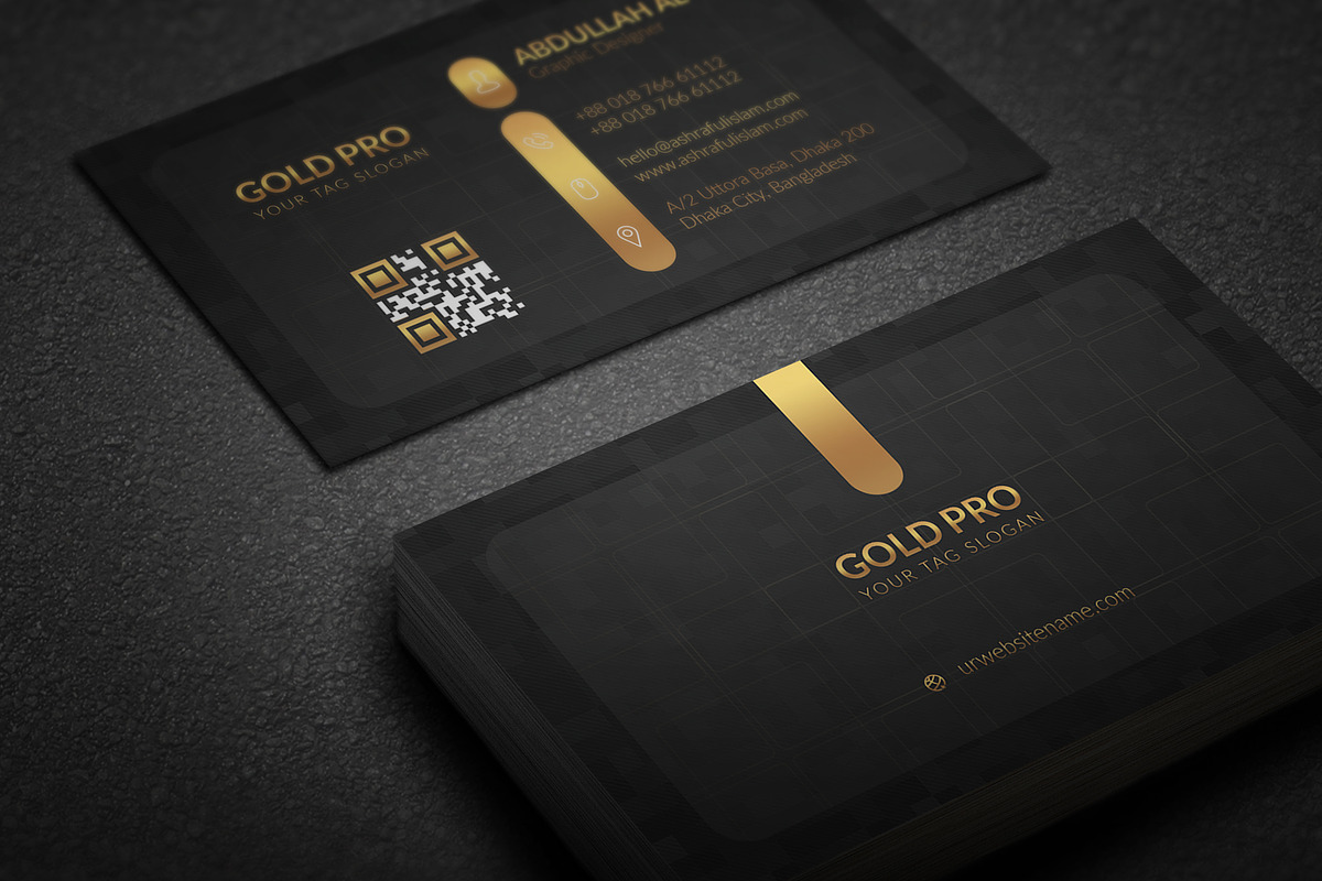 Gold Pro Business Cards, a Business Card Template by Genereux Art (Photo 4 of 4)