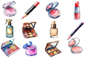 Watercolor Makeup Clipart, an Illustration by Designworld (Thumbnail 2 of 5)