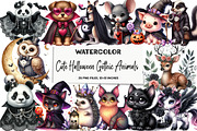 Cute Halloween Gothic Animals Clipar, an Illustration by DreamArtGraphic (Thumbnail 1 of 4)