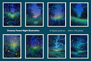 Dreamy Forest Night Illustration, a Decorative Illustration by Housui Patterns (Thumbnail 2 of 12)