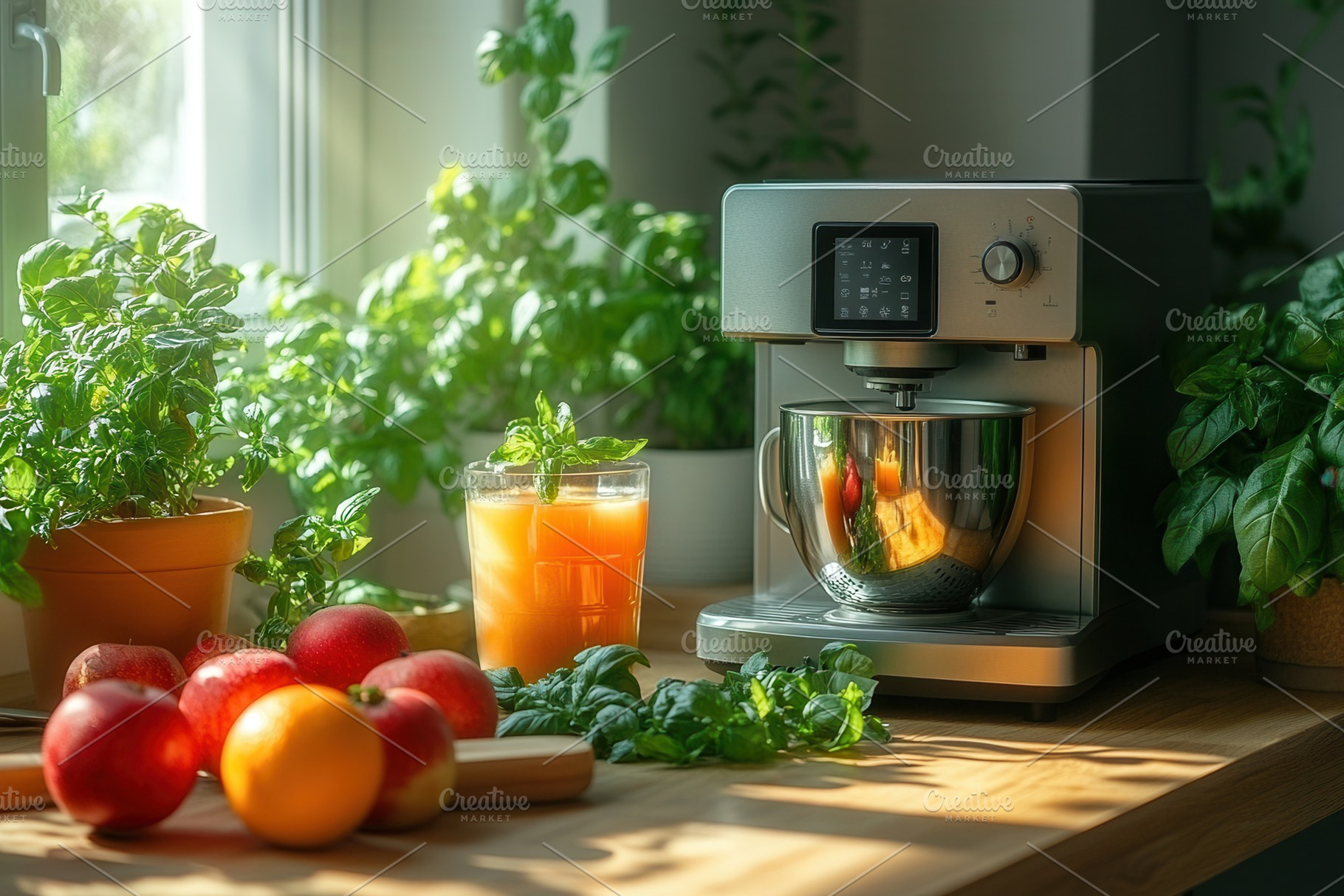 Fresh fruit preparation and juicing, a Photo by Tanuart