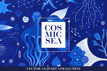 Cosmic Sea - Vector Collection, an Animal Illustration by Leila Divine