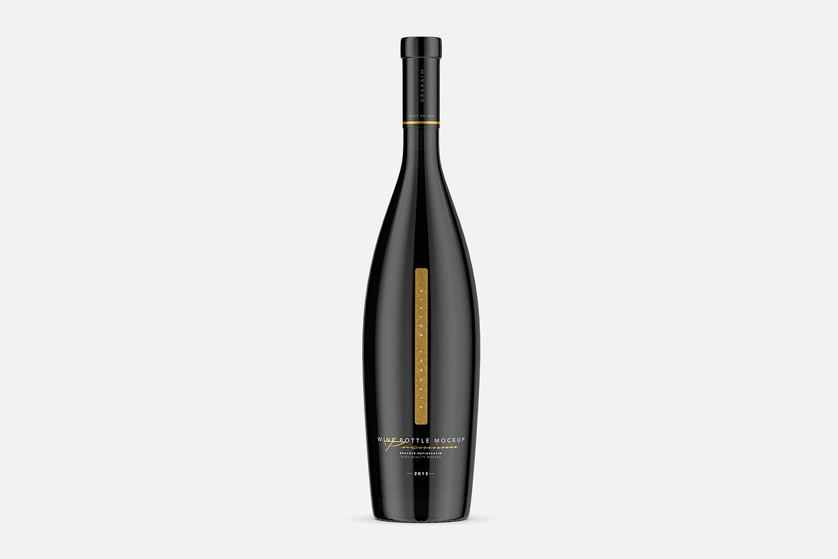 Red Wine Bottle Mockup, a Packaging Mockup by Graxaim Mock-up (Photo 1 of 6)