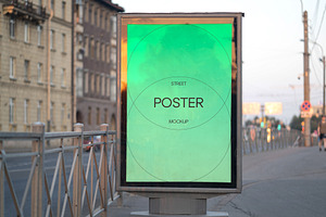 Realistic Street Poster Mockup