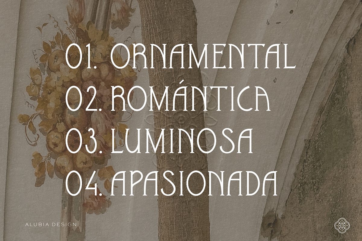 Sevilla - Art Deco Serif, a Serif Font by Alubia design (Photo 7 of 12)