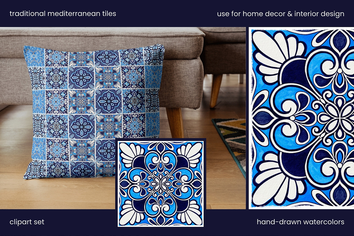 Traditional Mediterranean Tiles SET2, an Object Illustration by ilonitta (Photo 7 of 10)