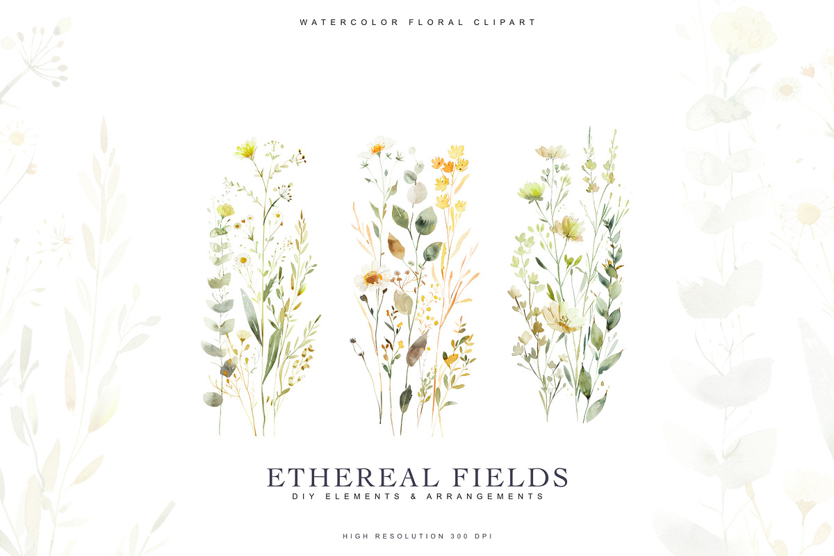 Watercolor Delicate Wildflowers, a Decorative Illustration by Patishop Art (Photo 3 of 7)