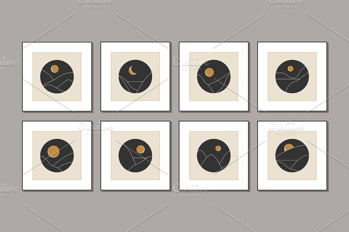 16 Abstract Sun and Mountain Prints, a Background Graphic by C Design Studio (Photo 2 of 9)