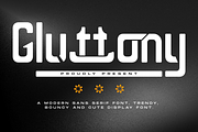 Gluttony Futuristic Font, a Sans Serif Font by 177Studio (Thumbnail 1 of 8)