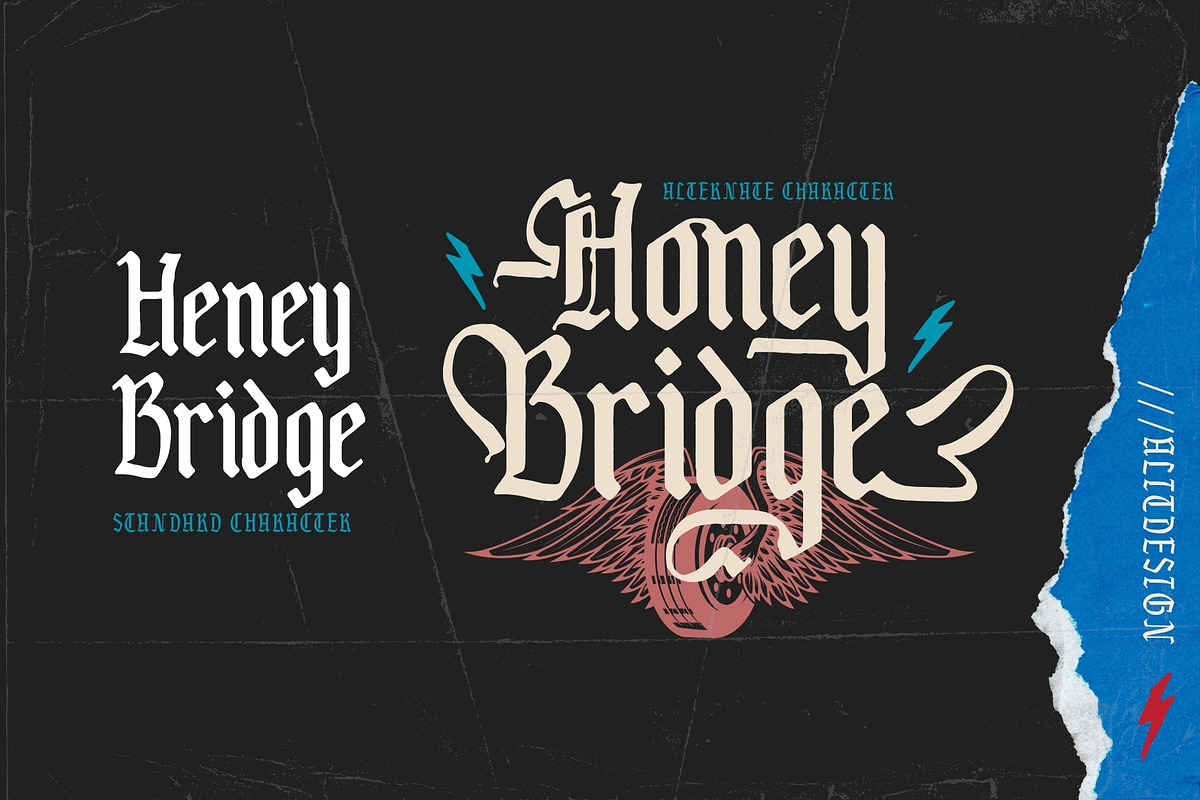 Electro Black Vintage Blackletter, a Blackletter Font by alit design (Photo 2 of 18)
