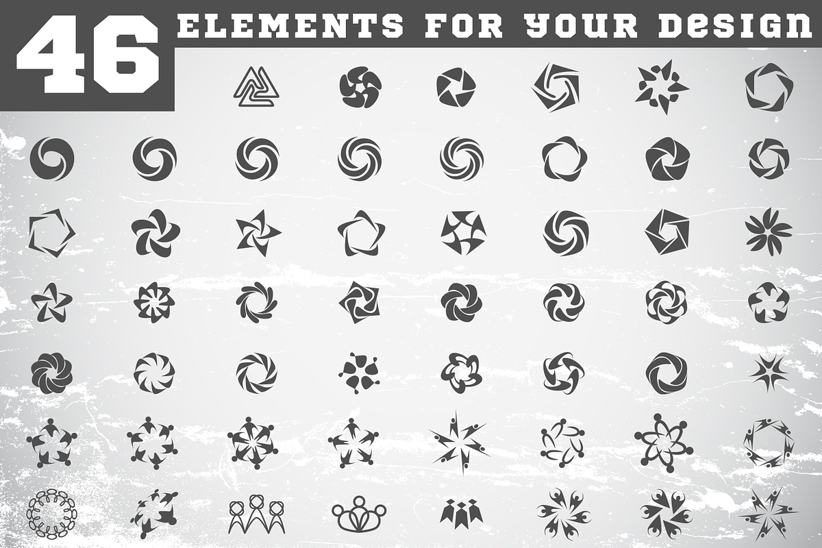 46 elements for your logo design, a Branding & Logo Template by Katya Hatsak
