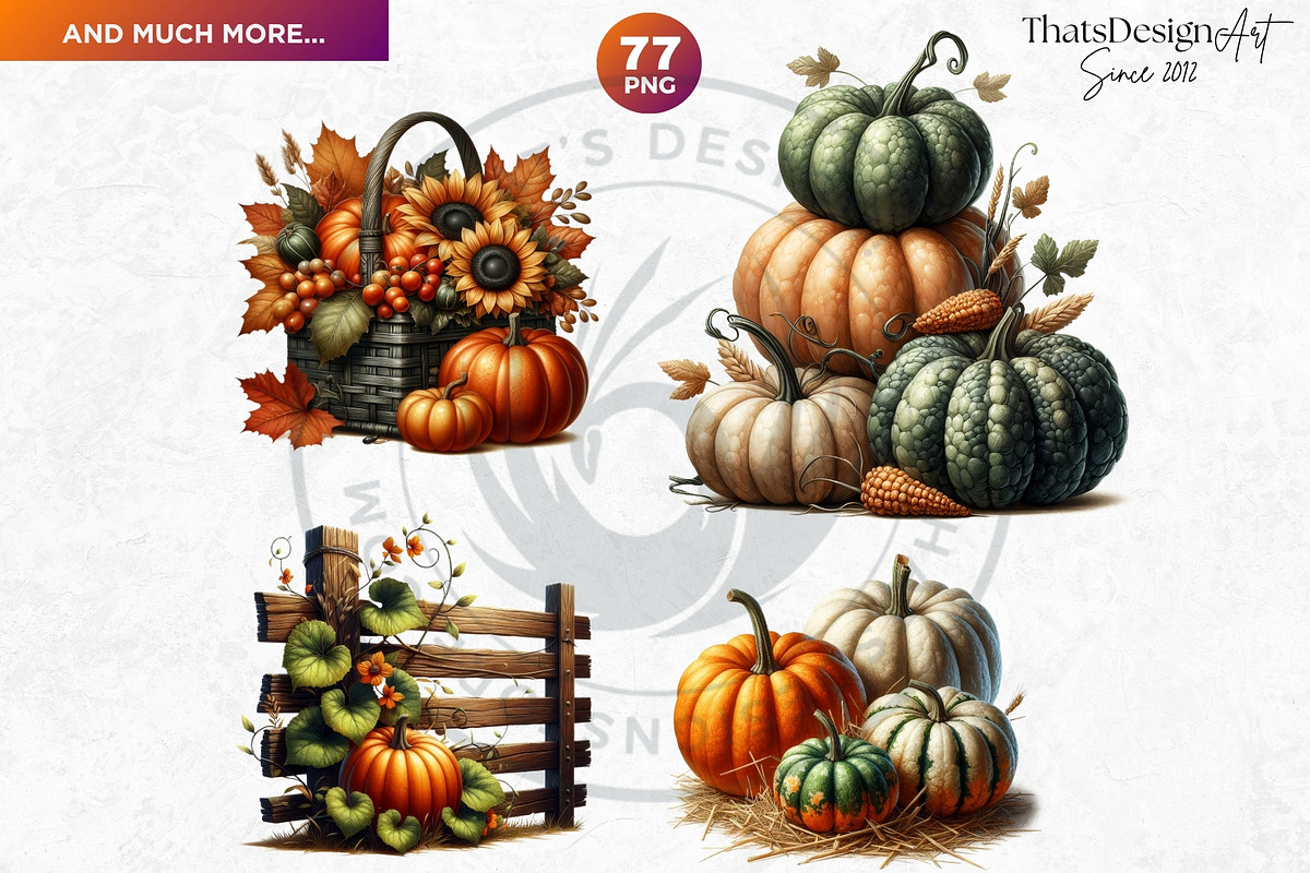 Rustic Harvest Fall clipart set, a Seasonal Illustration by ThatsDesignArt (Photo 10 of 10)