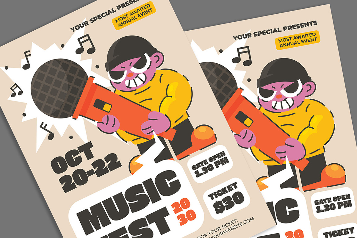Indie Music Party Flyer, a Flyer Template by Gumico Studio. (Photo 3 of 3)