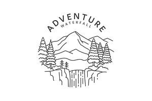 Adventure Waterfall Logo, a Branding & Logo Template by Saba Vector