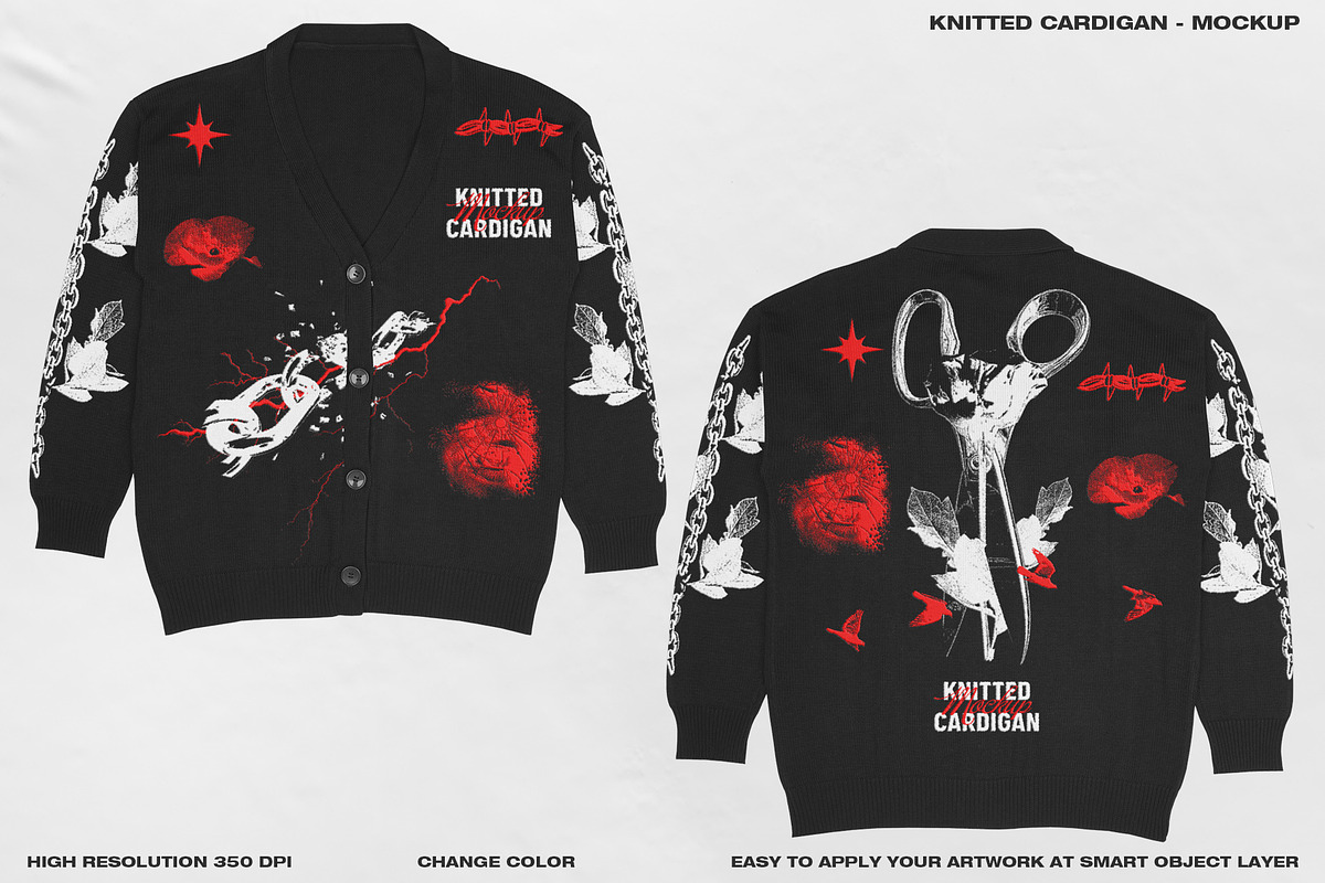 Knitted Cardigan - Mockup, a Hoody Mockup by DaldSgh (Photo 2 of 18)