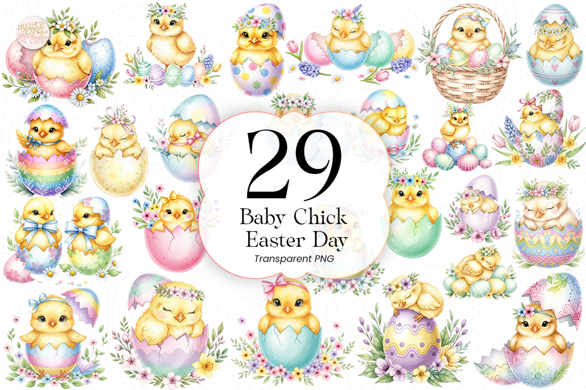 Easter Baby Chick PNG Clipart Cute., an Animal Illustration by KennedyStudio (Photo 1 of 5)