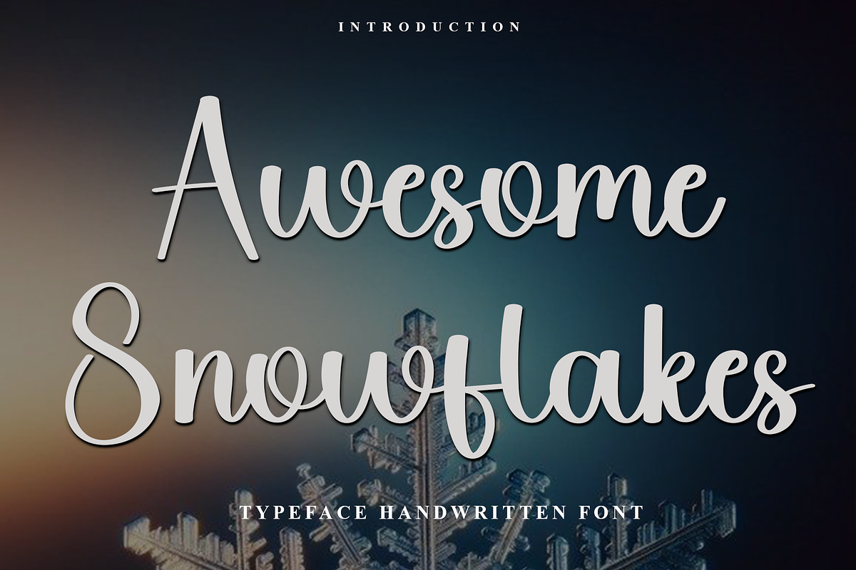 Awesome Snowflakes, a Handwritten Font by FreshTypeINK (Photo 1 of 8)