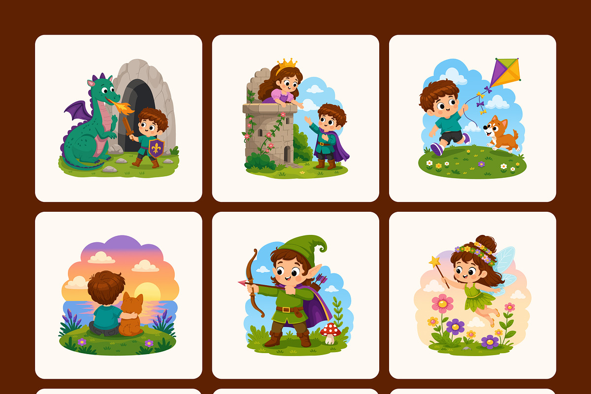 65 Story Book Flat Illustrations, an Education Illustration by Brickclay (Photo 9 of 11)