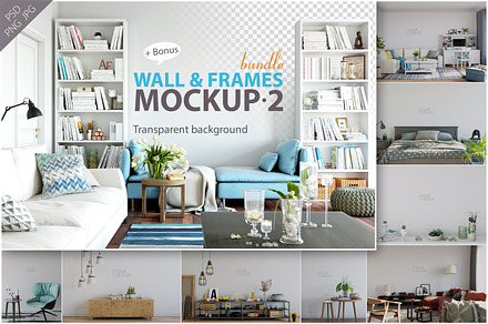 Wall & Frames Mockup - Bundle Vol. 2