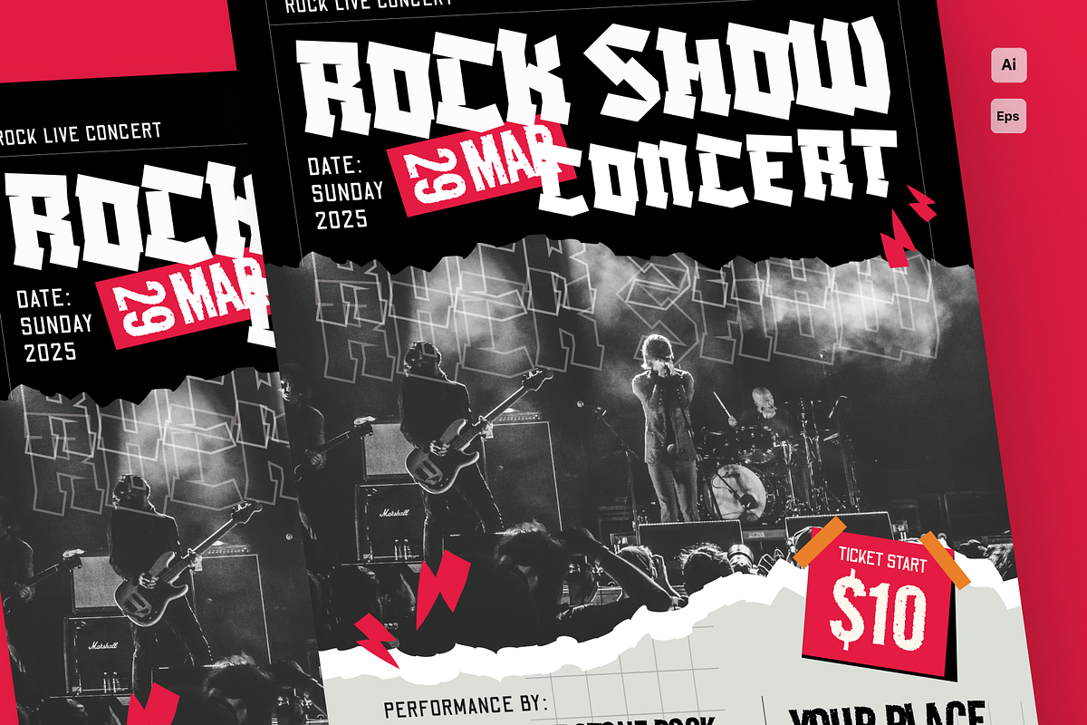 Rock Concert Flyer, a Flyer Template by MMPixelCraft (Photo 4 of 4)