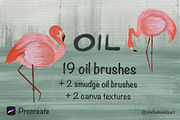Oil painting Procreate brush pack, a Brush Add-On by Ink by Stefi (Thumbnail 1 of 3)