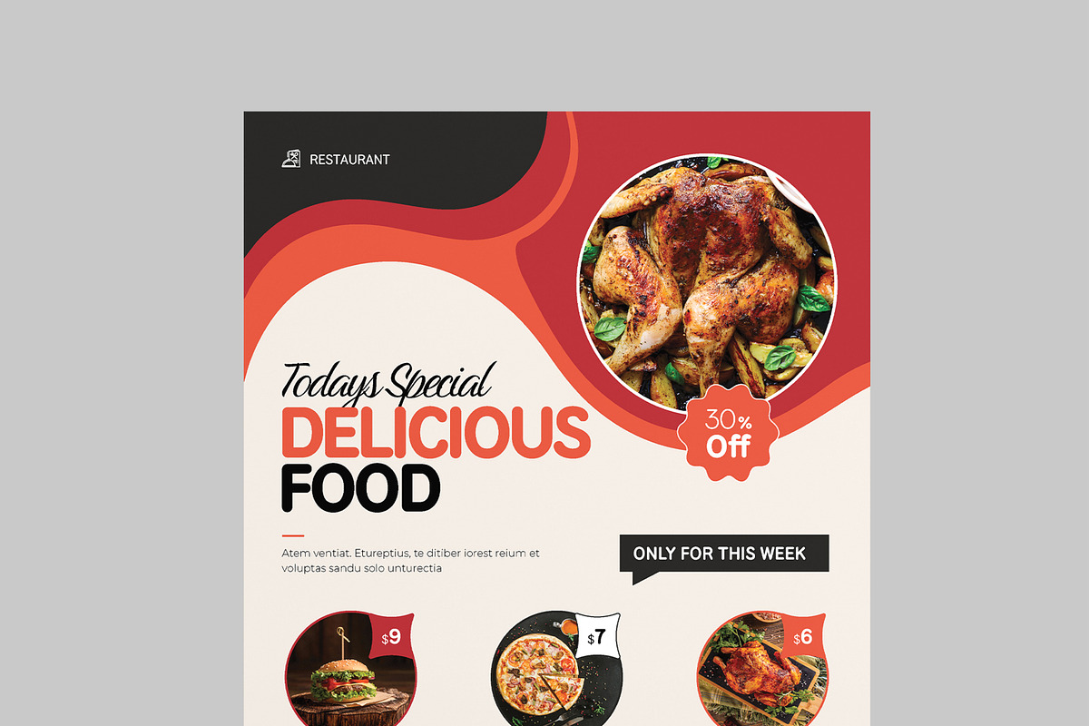 Resturant Delicious Food Menu Flyer, a Flyer Template by MightyDesign (Photo 4 of 8)