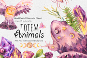 Watercolor Totem Animals, an Animal Illustration by Belusuab (Thumbnail 1 of 14)