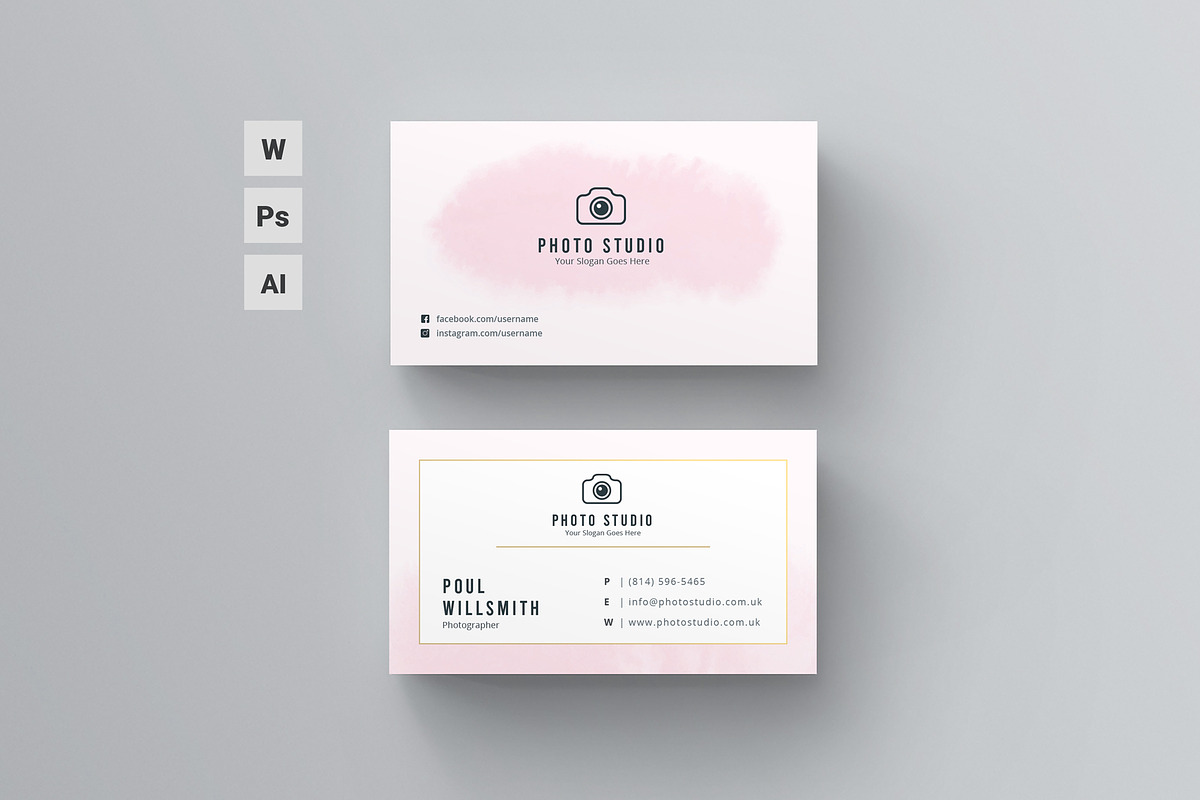 Photo Studio Business Card, a Business Card Template by TelaTemplates (Photo 1 of 7)