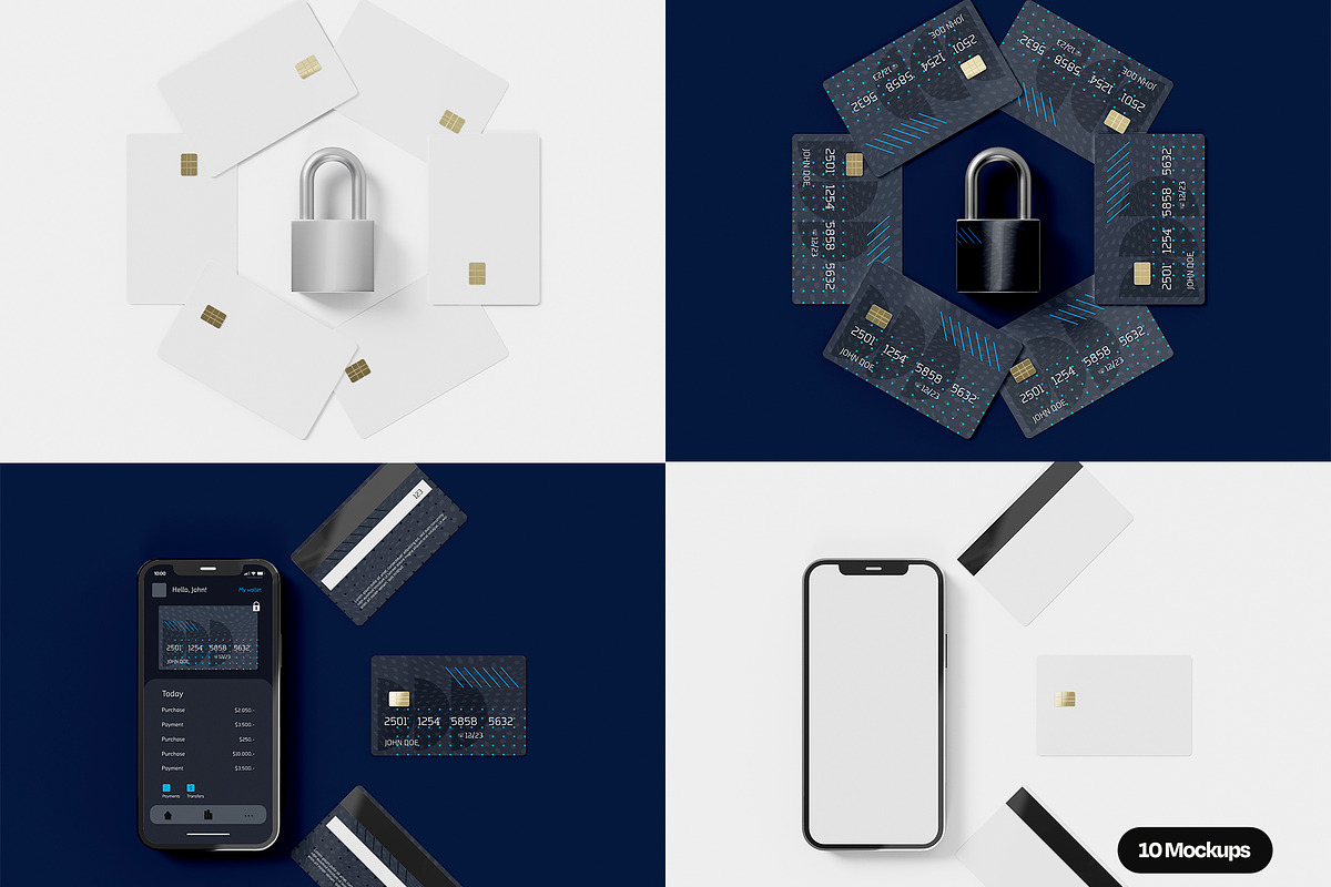 Credit Card & Banking App Mockup set, an iPhone Mockup by Mego-studio (Photo 2 of 11)