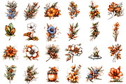 Winter Botanicals Watercolor Clipart, an Illustration by designcity5 (Thumbnail 2 of 5)