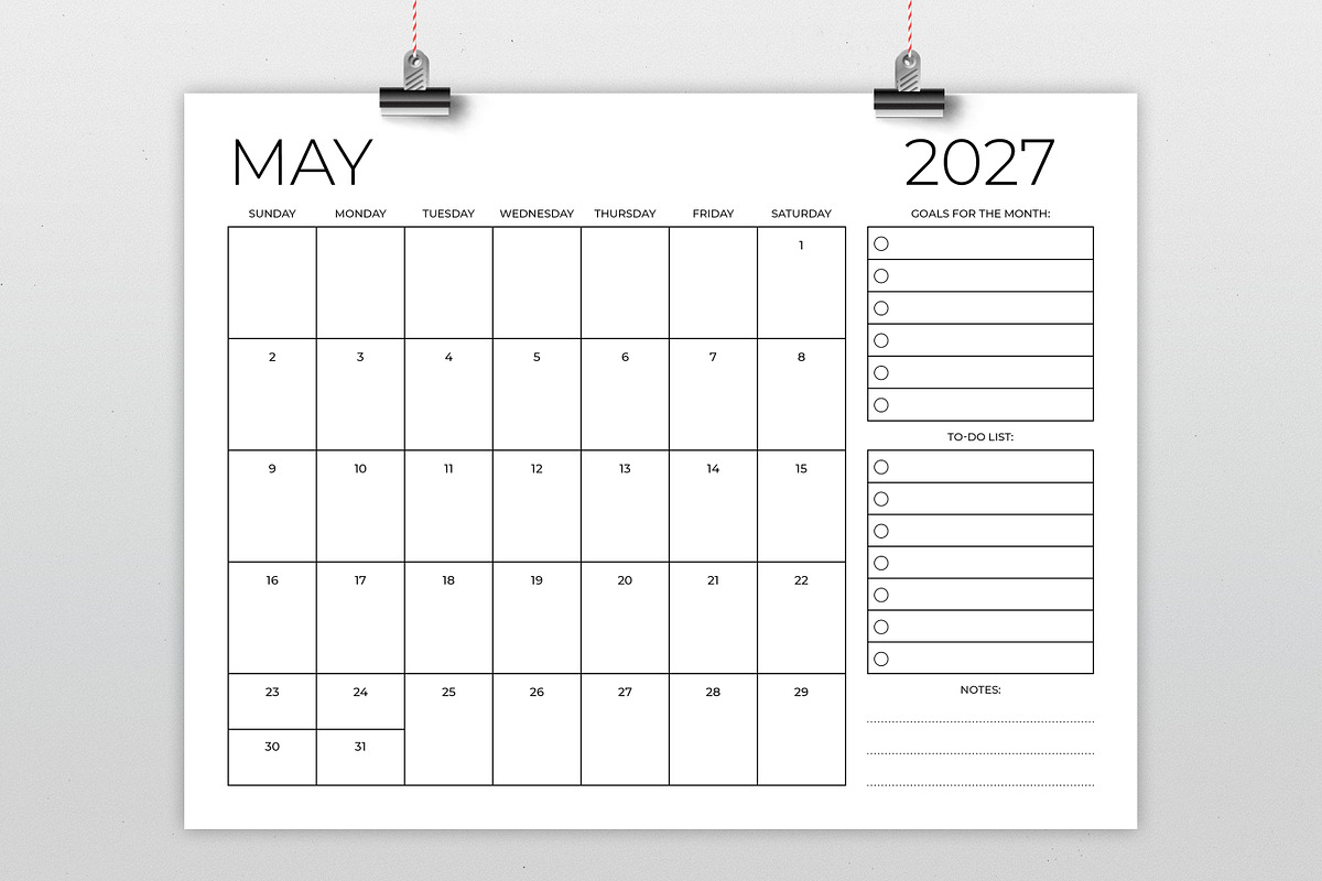 2027 8.5 x 11 Inch Calendar Planner preview 2