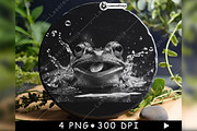 Frog Smiling Tongue Out Water Splash, a Background Graphic by LaseredNinja (Thumbnail 3 of 7)