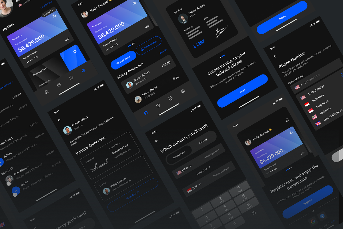 Remittance App UI Kit