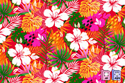 Vibrant Tropical Paradise Pattern, a Pattern Graphic by MISS CHATZ (Thumbnail 1 of 3)