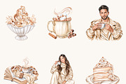 Watercolor Chocolate Christmas, a Seasonal Illustration by BusyDaydesign (Thumbnail 4 of 9)