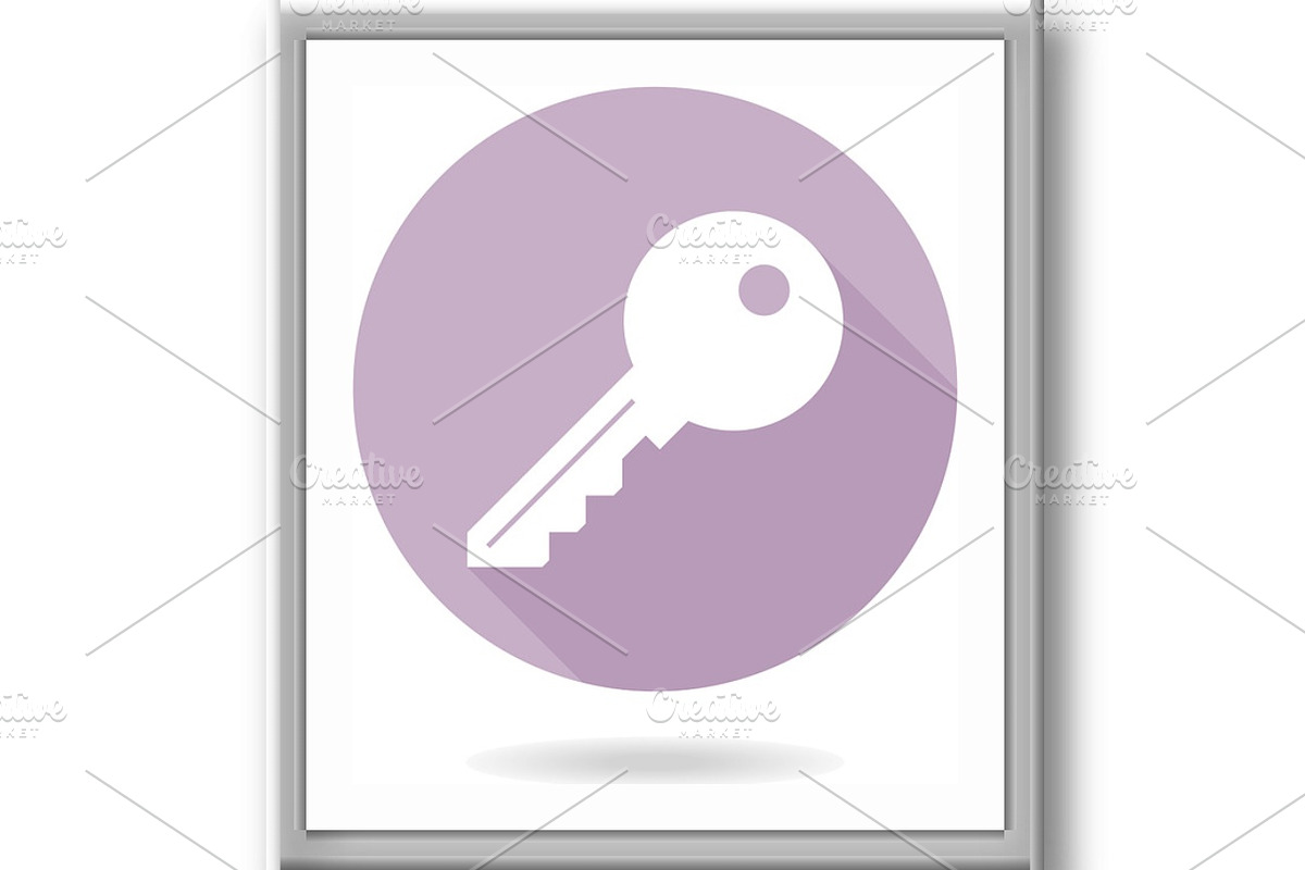 Modern Vector Flat Icon With Key in, an Outline Icon by FineArtStudio (Photo 3 of 3)