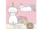 Caticorn Cat Digital Paper & Clipart, a Pattern Graphic by JennyL Designs (Thumbnail 3 of 8)