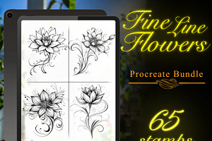 Procreate Flowers Tattoo Bundle