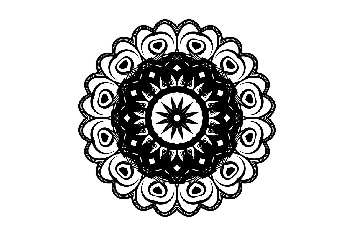 Black and White Mandala Patterns Set, a Decorative Illustration by NJ Himel (Photo 76 of 101)