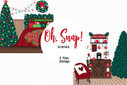 Oh Snap Scenes, a Seasonal Illustration by GlamArtZhanna (Thumbnail 1 of 3)