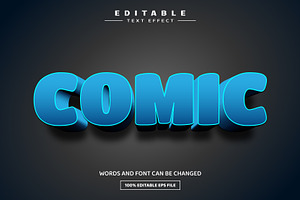 Comic 3D Editable Text Effect