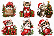 Whimsical Christmas Kitty Clipart, an Animal Illustration by Craft Nest (Thumbnail 2 of 4)