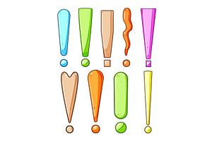 Colorful exclamation marks cartoon, an Object Illustration by pikepicture