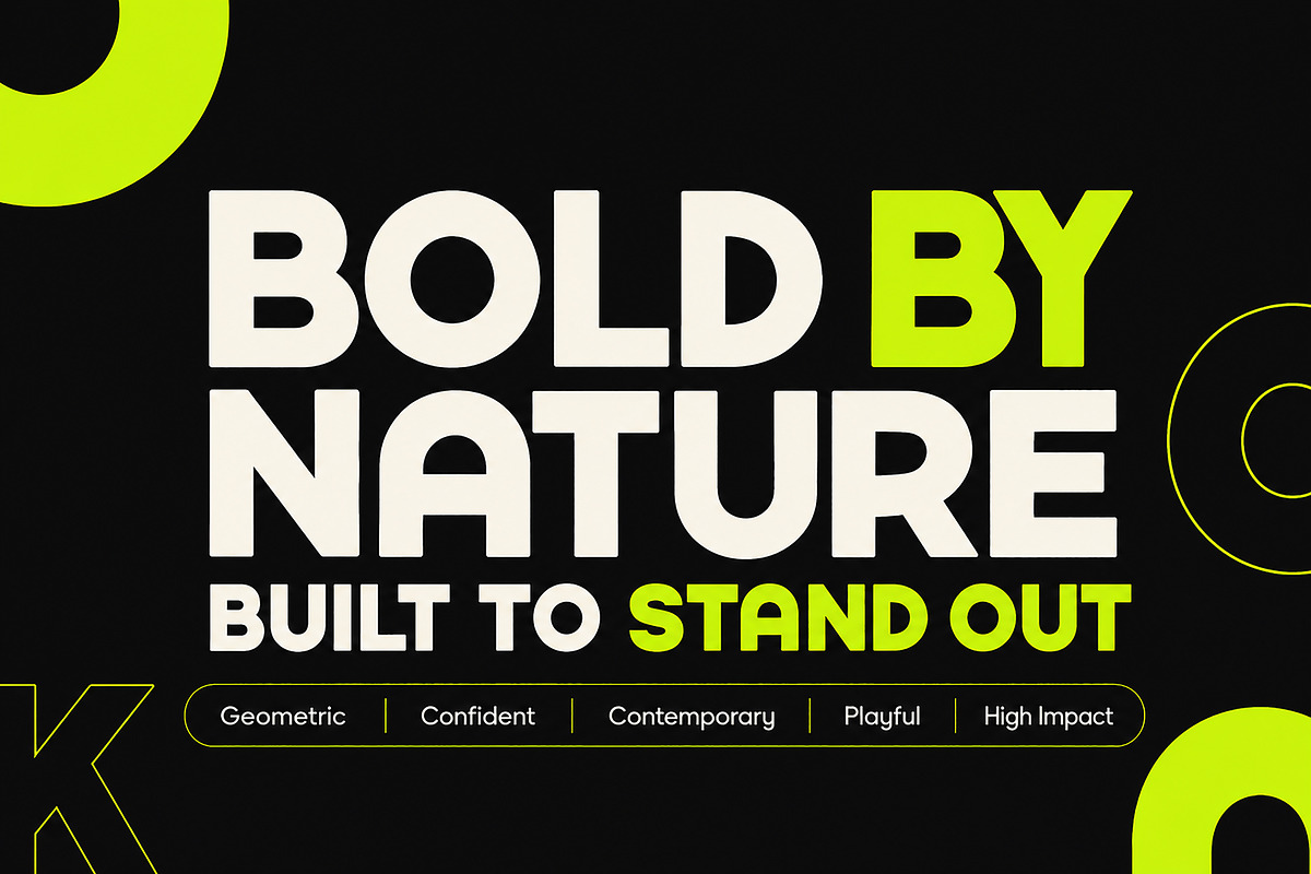 NeoKoh – Bold Geometric Display Font, a Serif Font by Wow Magic (Photo 3 of 5)