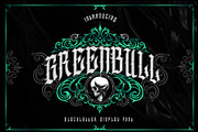 GreenBull + Decorative bonus, a Blackletter Font by dansdesign (Thumbnail 1 of 7)