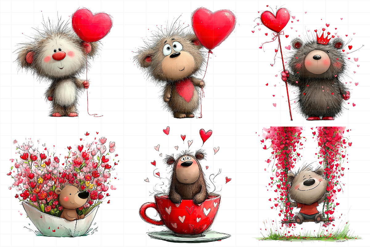 Valentines Teddy Bear Clipart, an Illustration by Daily.Designs (Photo 8 of 8)